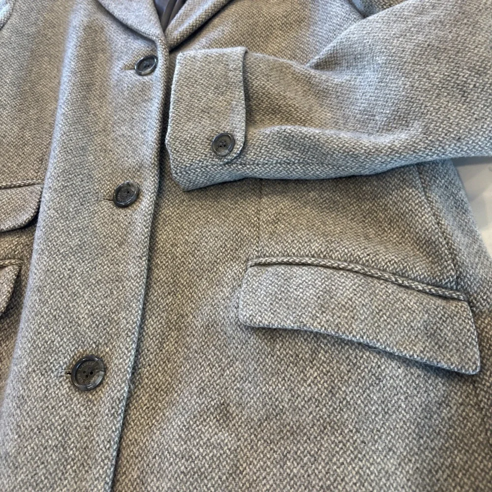 Lauren Ralph Lauren Wool Blend 3-Button Coat Gray Chevron-like Pattern Womens 12 - Picture 5 of 12